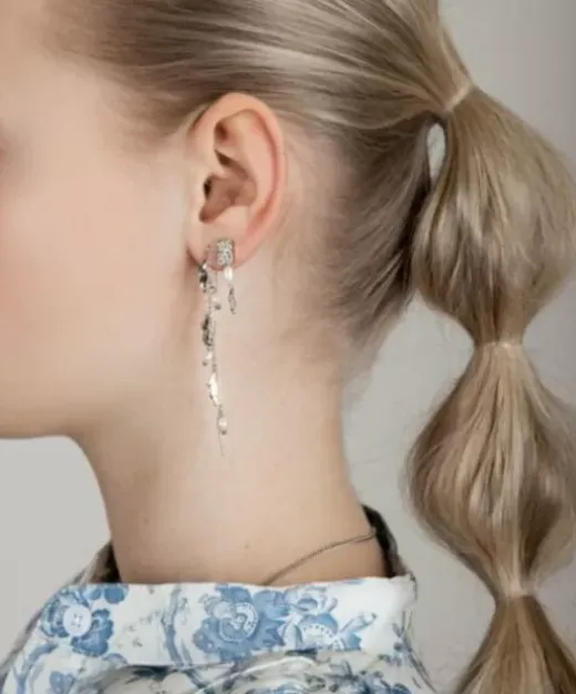 Marie Øreringe - Solvfarvet